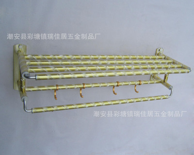 【供應太空鋁金色花管浴巾架 6409】價格,廠家,圖片,其他水暖衛浴五金,潮安縣彩塘鎮瑞佳居五金制品廠-